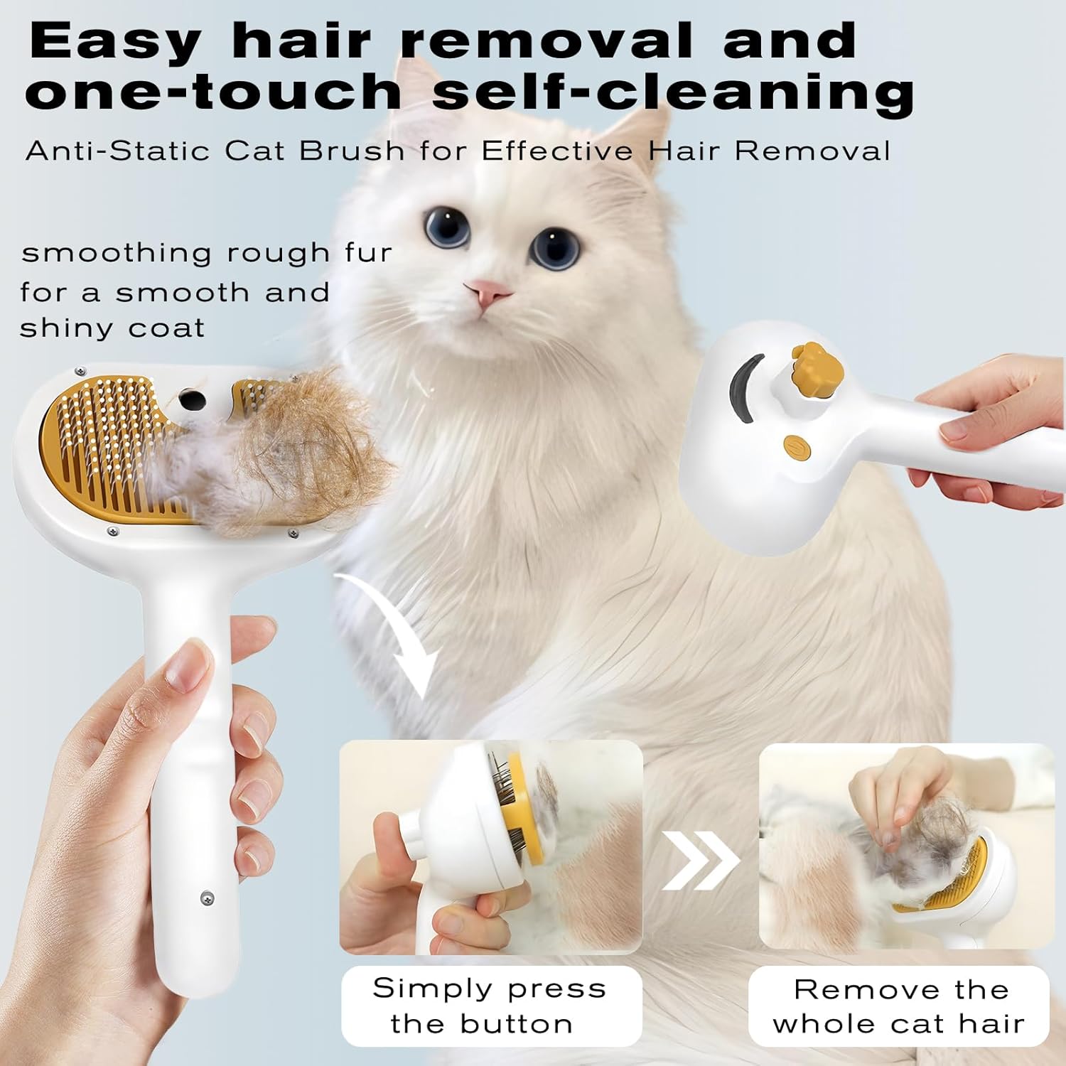 Ultimate Pet Steam Brush for Dogs & Cats - 3-in-1 Grooming Tool with Spray & Waterless Shampoo for Effortless Shedding & De-Shedding!