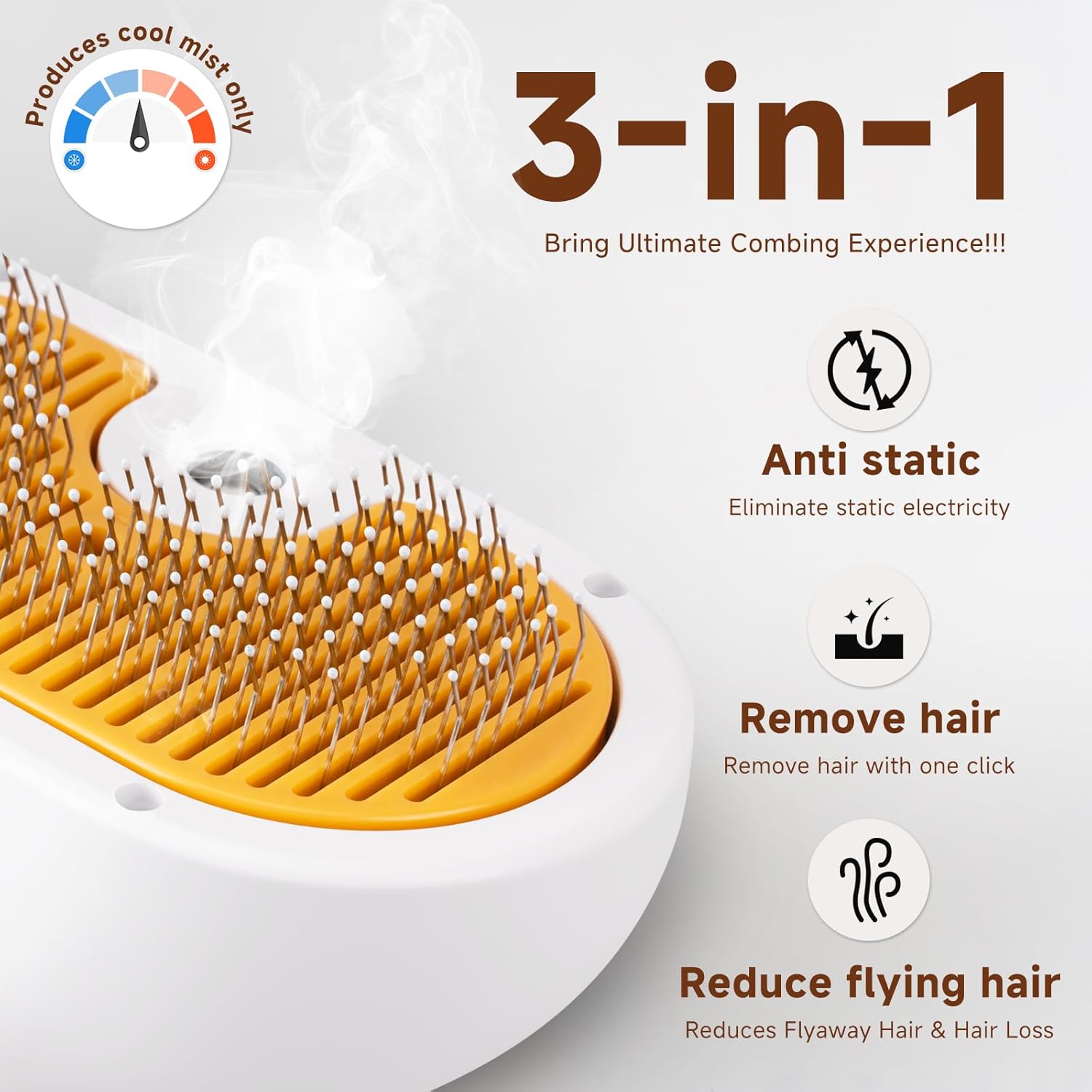Ultimate Pet Steam Brush for Dogs & Cats - 3-in-1 Grooming Tool with Spray & Waterless Shampoo for Effortless Shedding & De-Shedding!