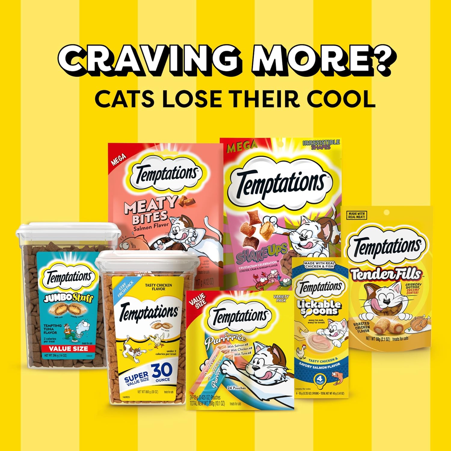 Mixups Catnip Fever Flavor Crunchy and Soft Cat Treats, 30 Oz. Tub